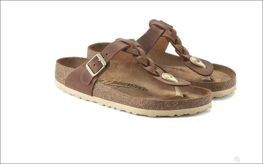 Birkenstock gizeh braided leather 1021355 cognac