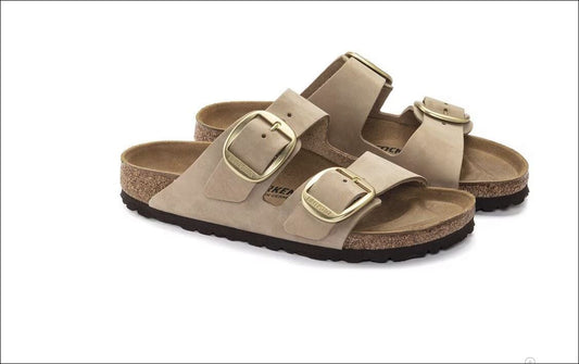 Birkenstock nubuck arizona big buckle  1024064 sandcastle