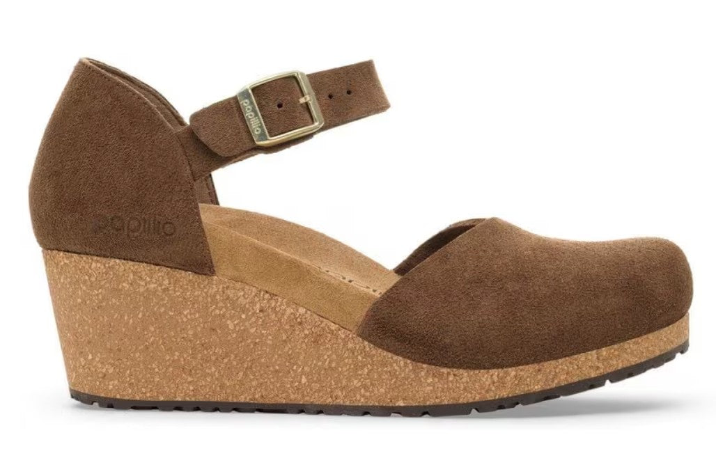 Brikenstock Mary Suede wedge n1030428 dark tea