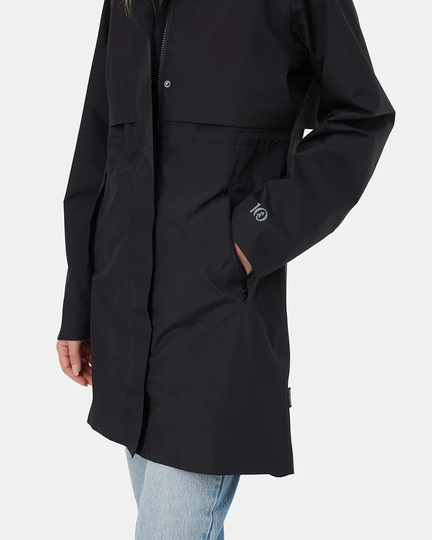 Ten Tree Nimbus Long Rain Jacket tcw4649 0164 black