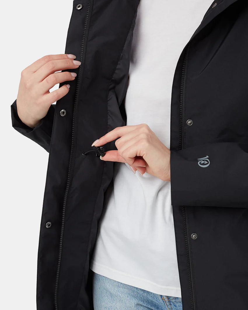 Ten Tree Nimbus Long Rain Jacket tcw4649 0164 black