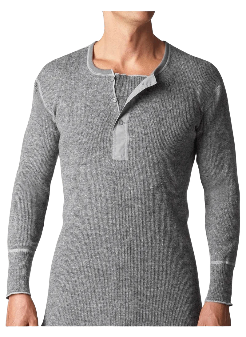 Stanfield's Heritage Heavy Weight Wool Henley #1328 551 grey