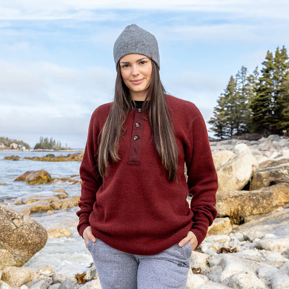Stanfield's Heritage Heavy Weight Wool Henley #1328 b97 rosewood