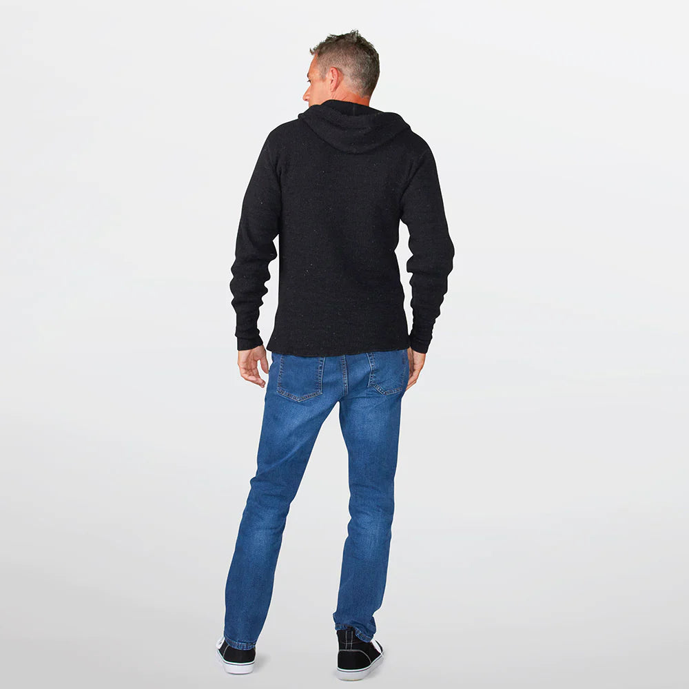Stanfield"s Heavy Weight Wool Henley with Hood #1329 552 black
