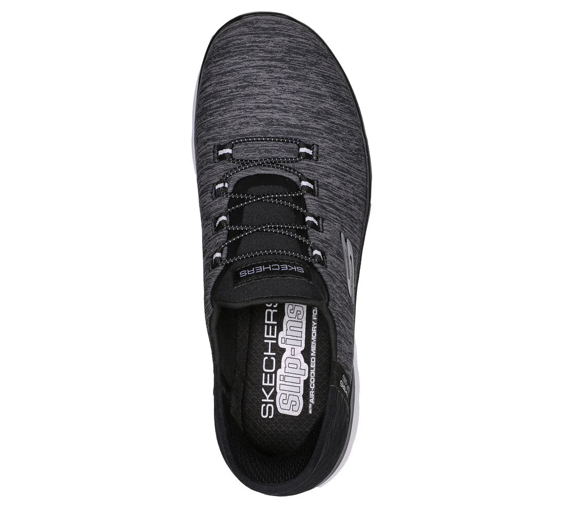 Womens Skechers Slip-ins: Summits - Dazzling Haze 149937bkw heather black available in regular width and wide width