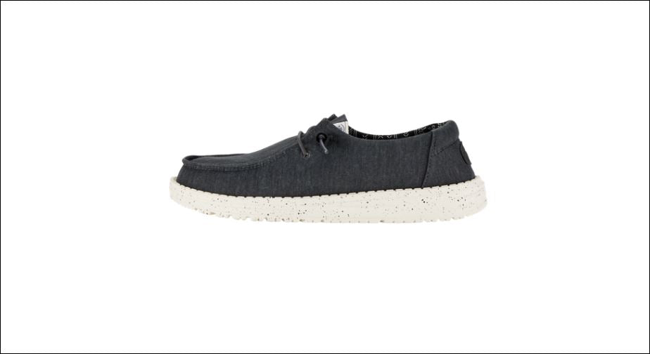 Hey Dude womens wendy stretch canvas 40902-001 black & white