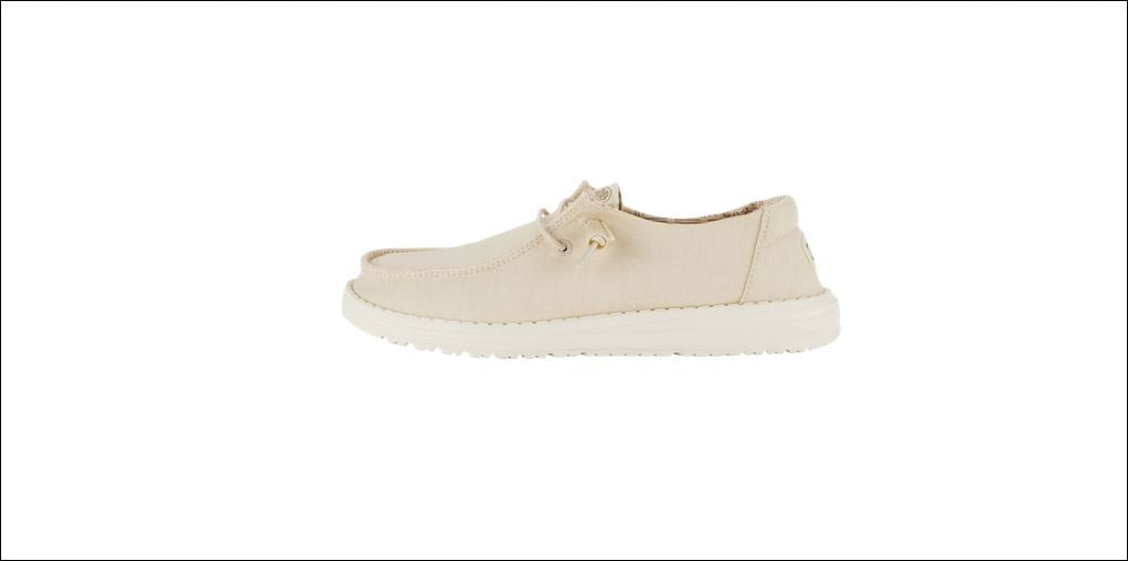 Hey Dude womens wendy stretch canvas 40902-1lb off white