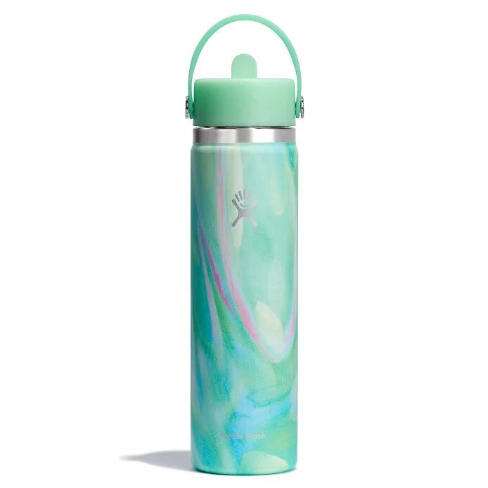 Hydroflask 24 oz wide mouth with flex straw es25w24g jelly green