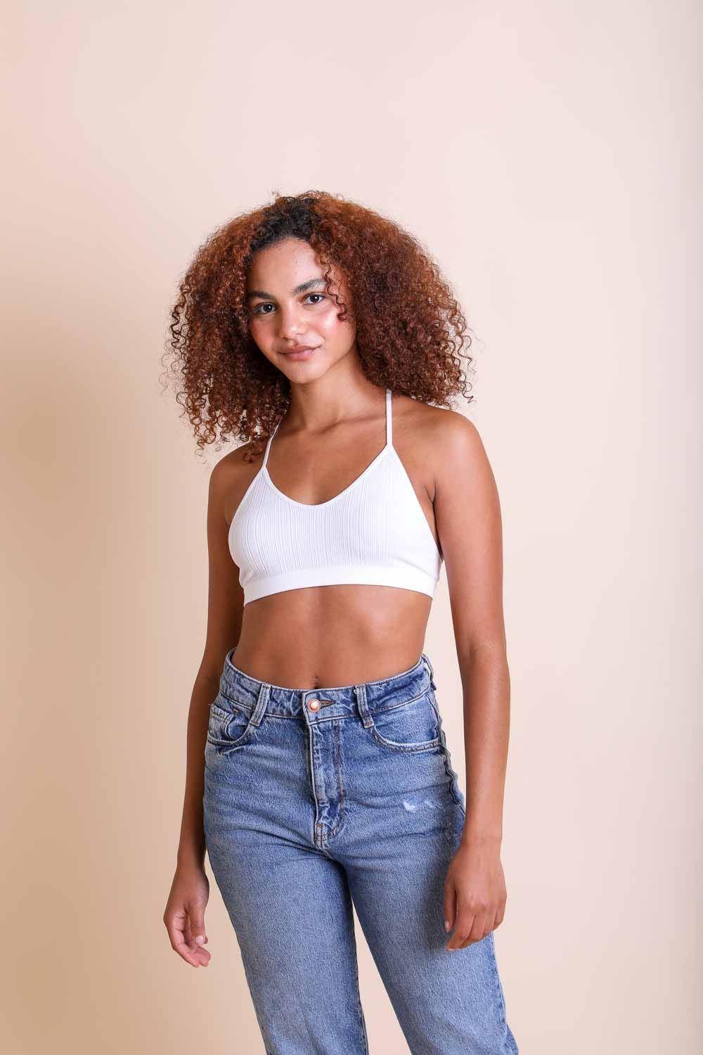 Malibu tattoo mesh racerback bralette 5330 white