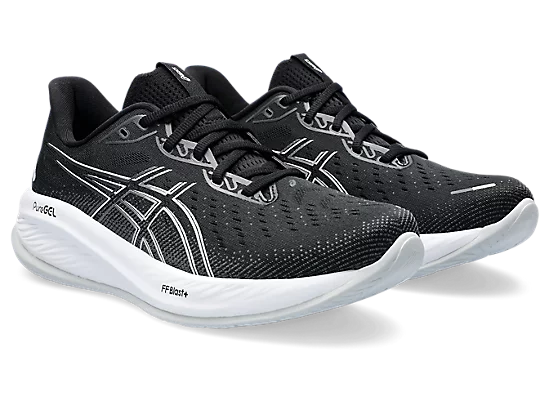Asics mens gel cumulus 26 1011b791 + 1011b791-002 black & white Regular D and wide 4E