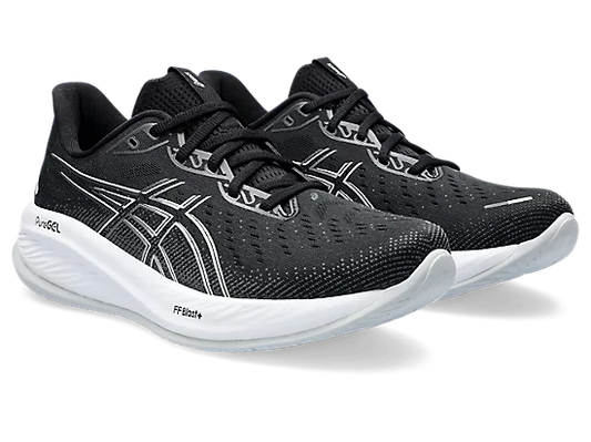 Asics mens gel cumulus 26 1011b791 + 1011b791-002 black & white Regular D and wide 4E