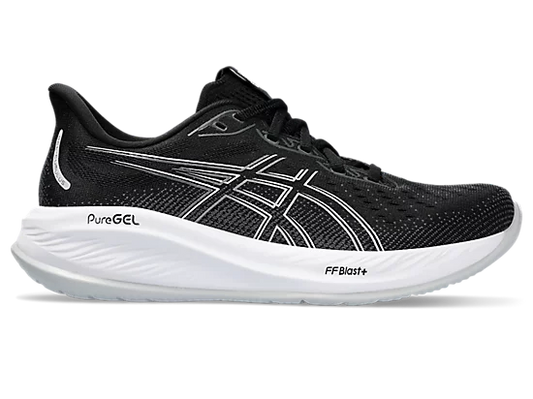 Asics gel cumulus 26 1012b599-002 black and white