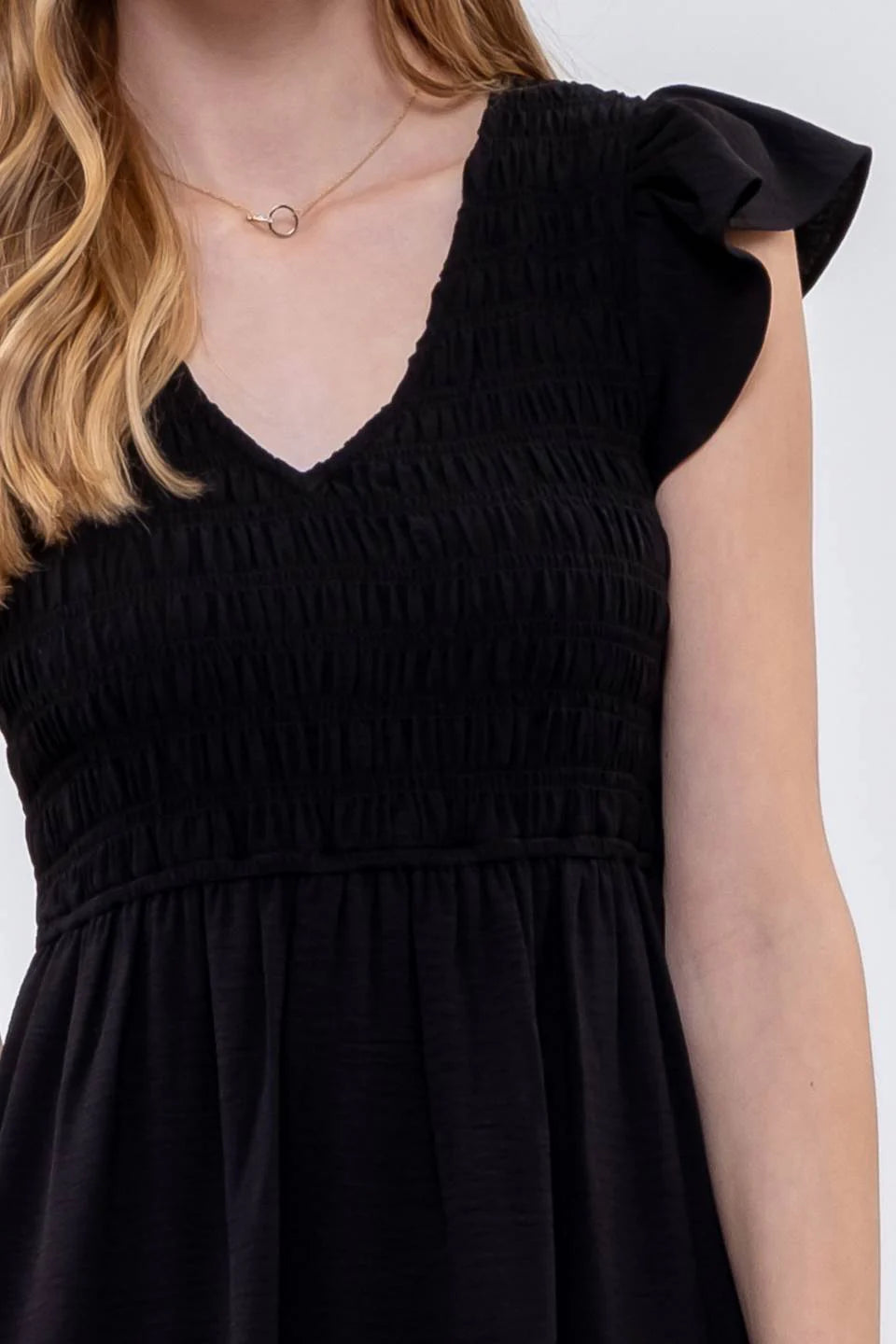 Malibu Fluttery sleeve maxi dress cr2179 black