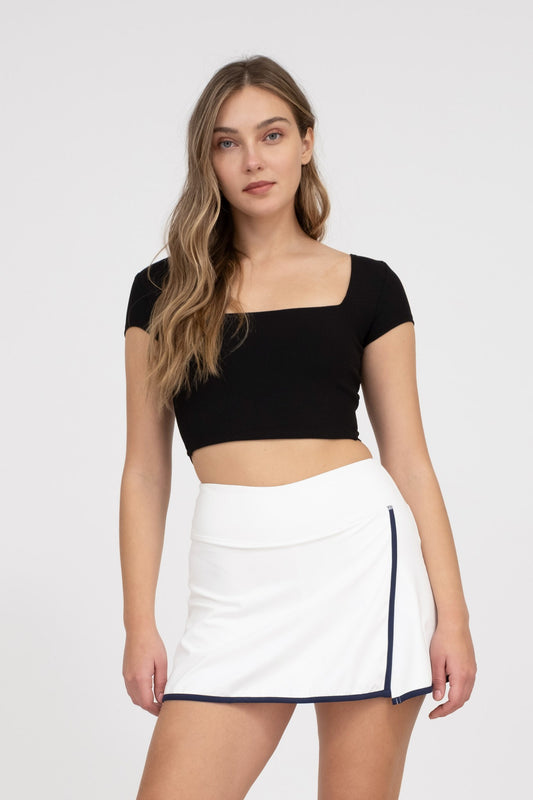 Malibu scoop neck crop top tw1559 black