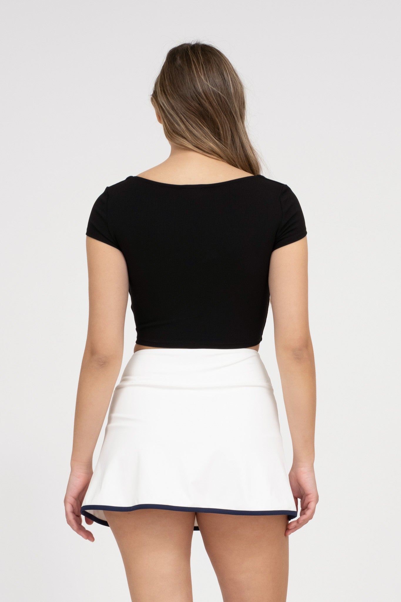 Malibu scoop neck crop top tw1559 black