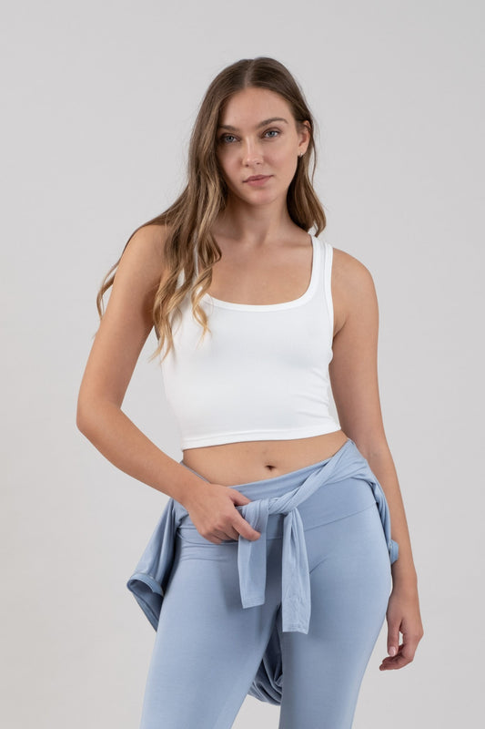 Malibu crop tank tw1617 white