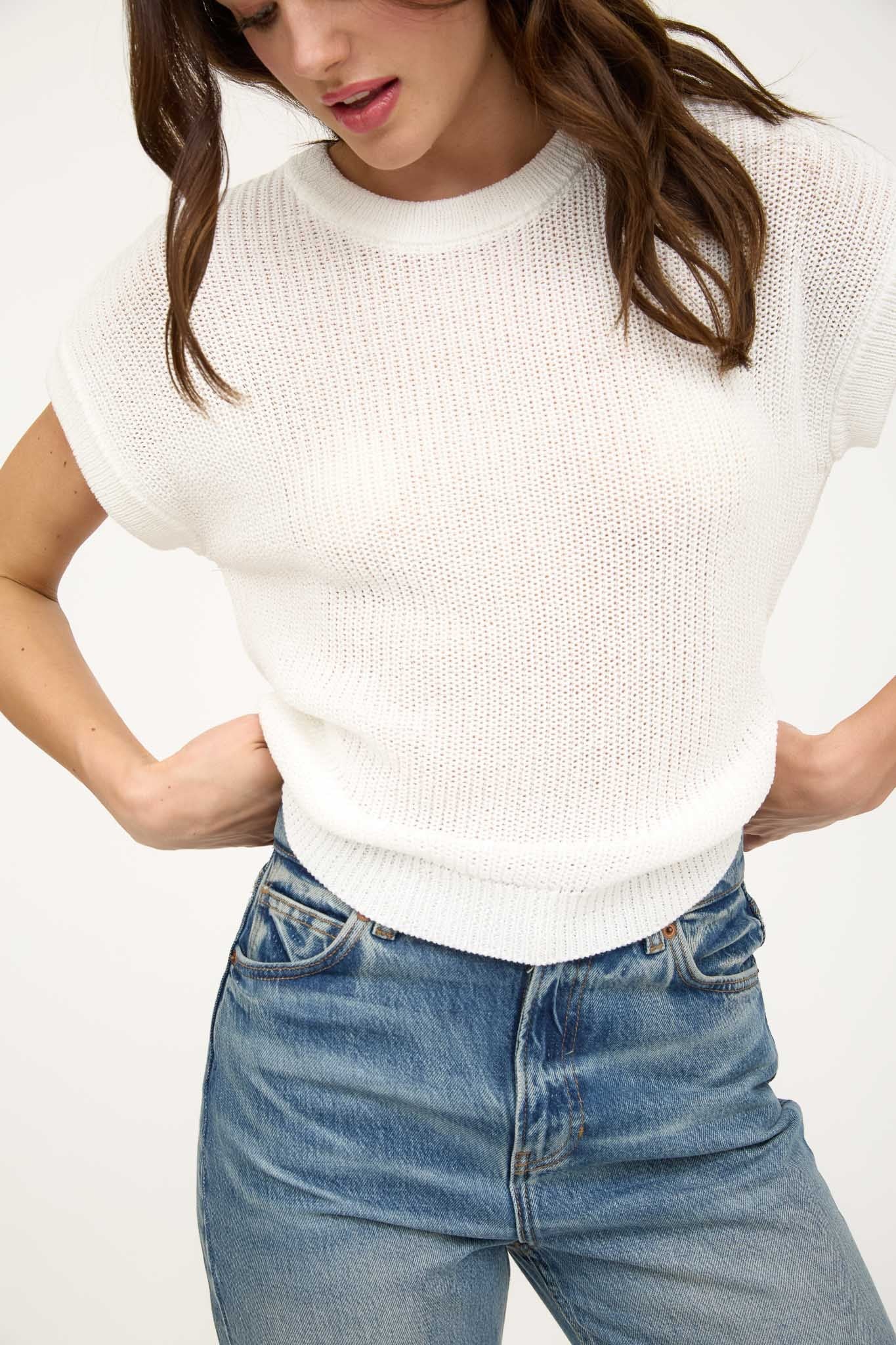 Malibu short sleeve sweater tw1753 white