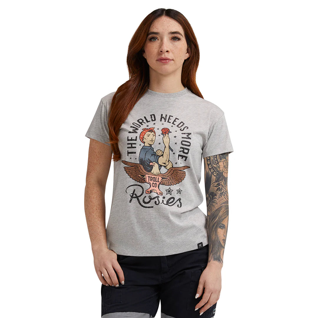 Dirty Hands Clean Money rosies tshirt tc2191 grey heather