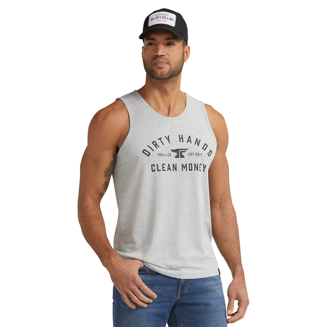 Dirty hands clean money classic tank tc2301 grey