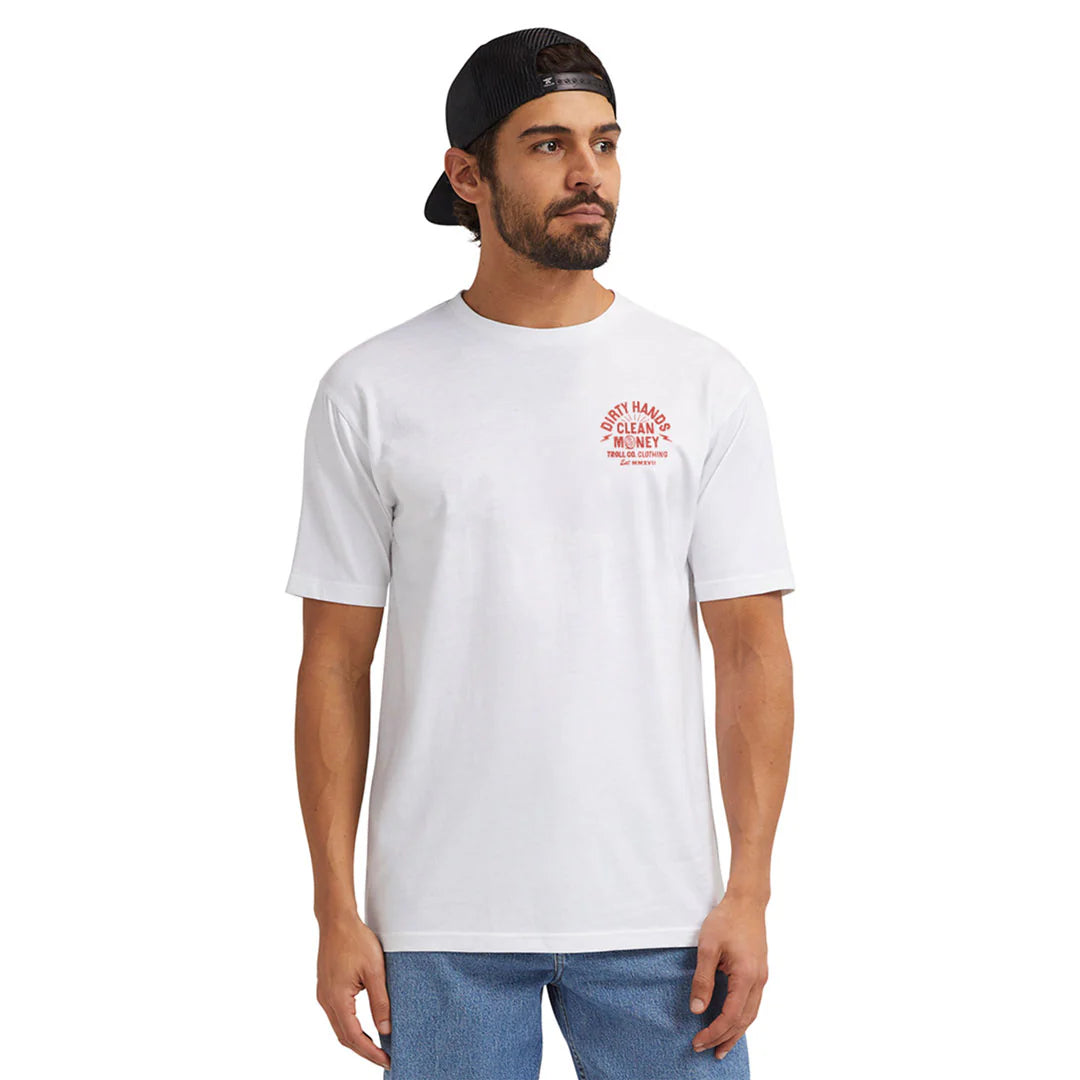Dirty Hands Clean Money knuckle bros. 2.0 tshirt tc2798 white