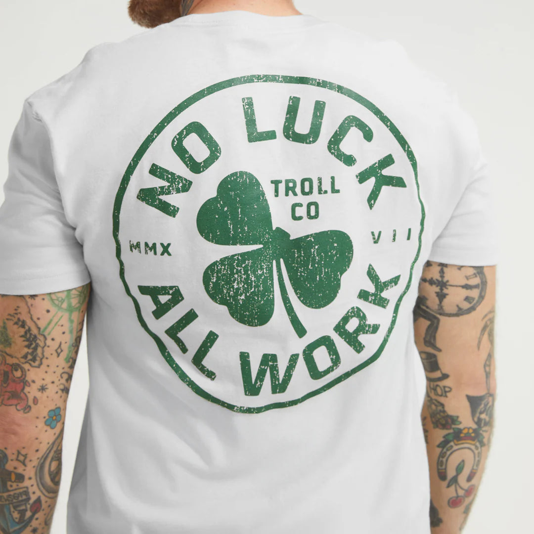 Dirty Hands Clean Money NOLAW broken clover tshirt tc3020 white