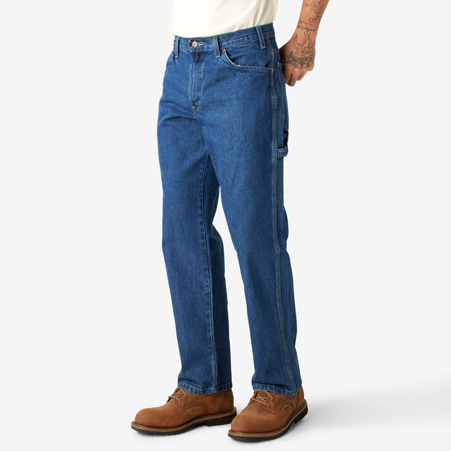 Dickies Relaxed Fit Heavyweight Carpenter Jeans 1993snd stonewash indigo blue