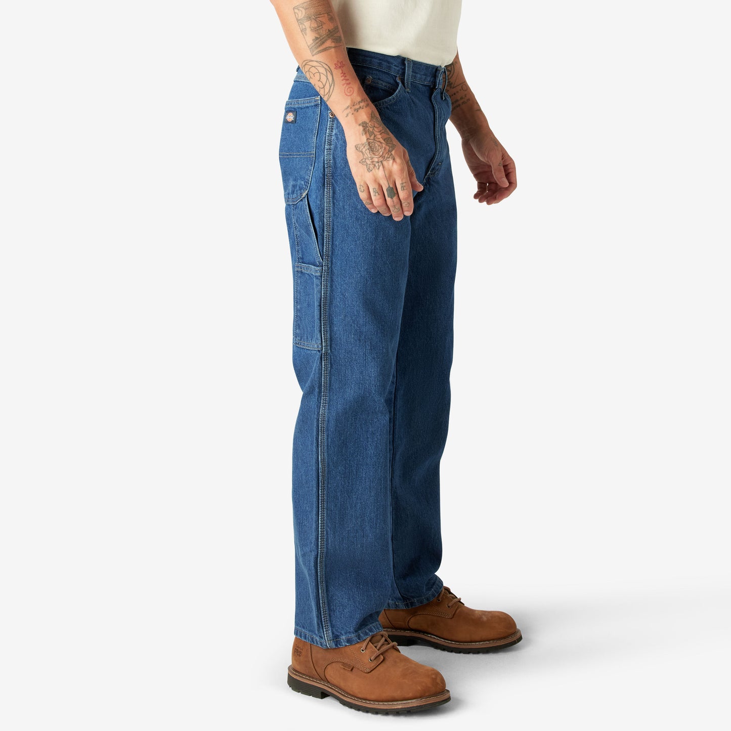 Dickies Relaxed Fit Heavyweight Carpenter Jeans 1993snd stonewash indigo blue
