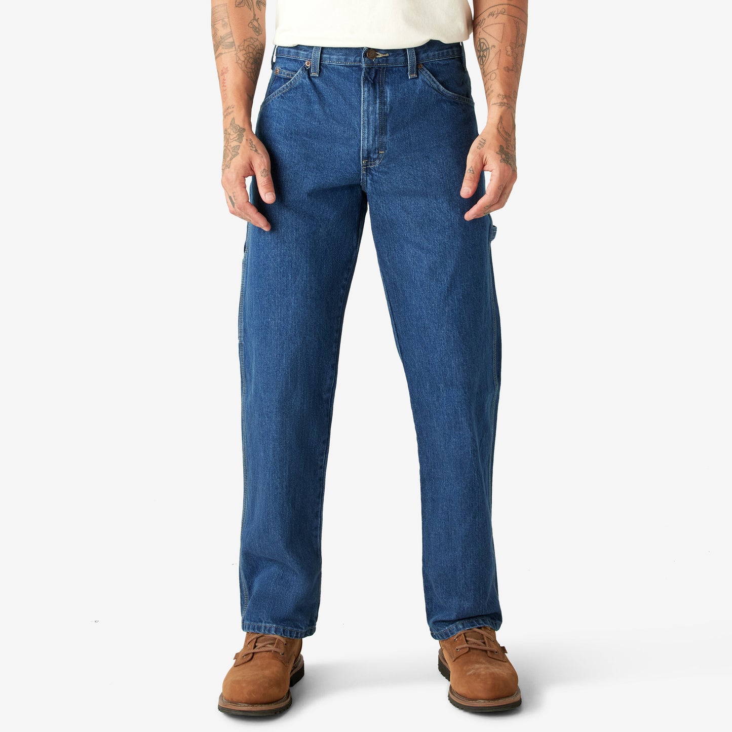 Dickies Relaxed Fit Heavyweight Carpenter Jeans 1993snd stonewash indigo blue