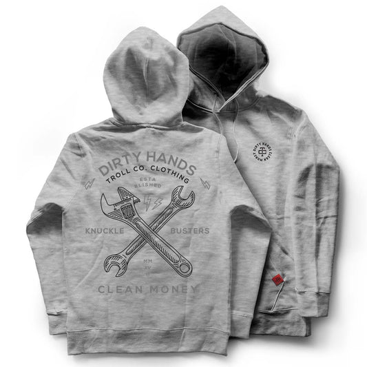 Dirty Hands Clean Money twisting wrenches hoody tc1036 nickel