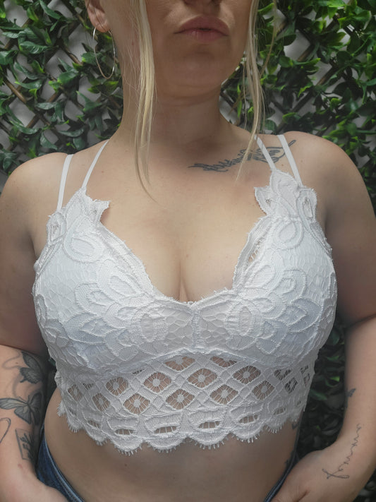 Malibu Crochet lace Bralette ft-0918 white
