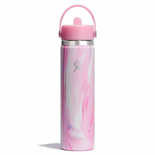 Hydroflask 24 oz wide mouth with flex straw  es25w24a jelly pink