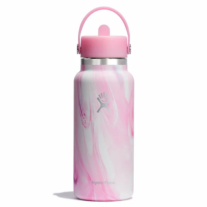 Hydroflask 32oz wide mouth flex straw les25w32a jelly pink