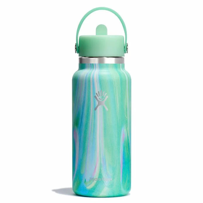 Hydroflask 32oz wide mouth flex straw les25w32g jelly green