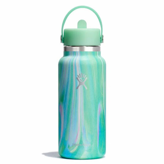Hydroflask 32oz wide mouth flex straw les25w32g jelly green