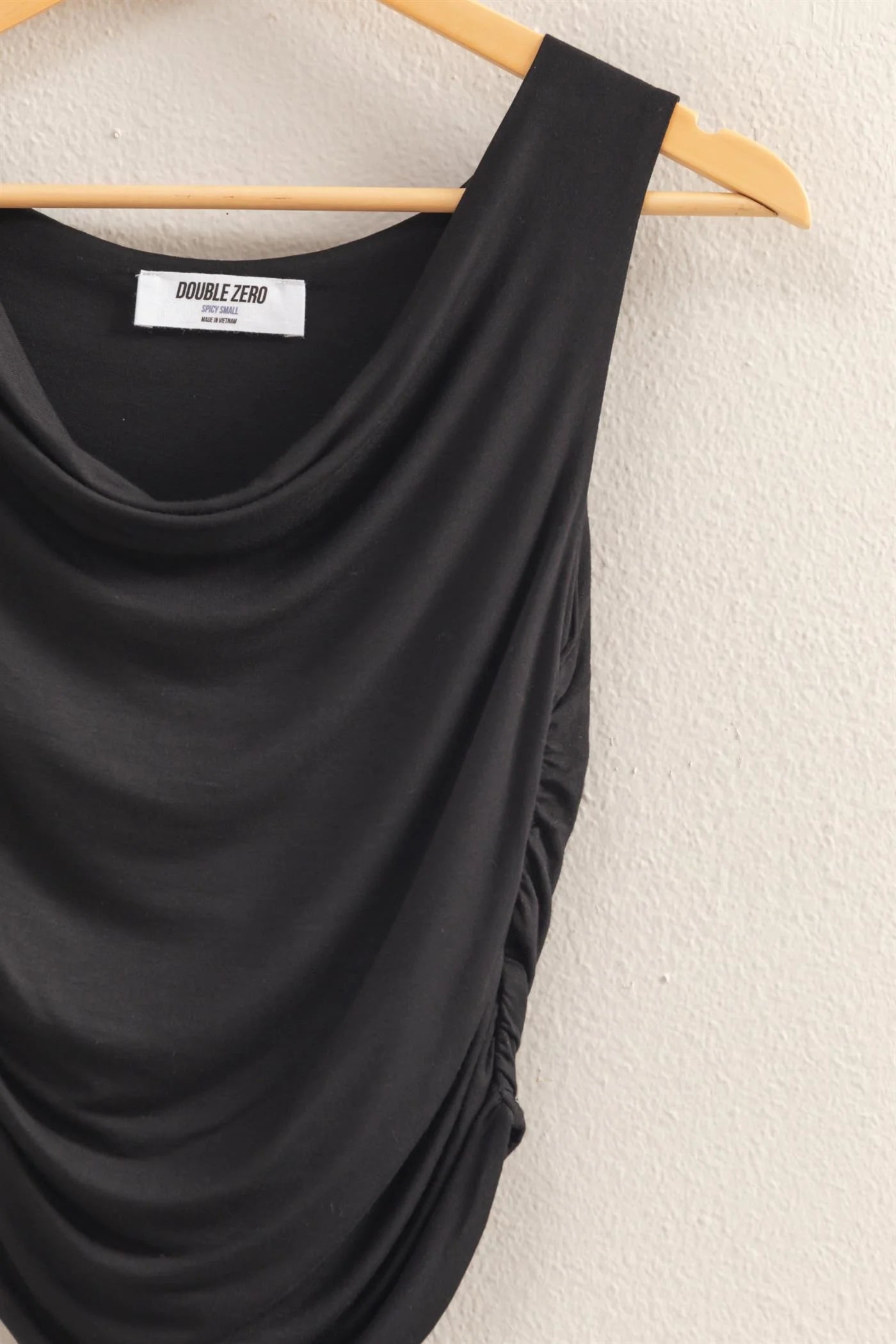 Malibu rusched detailed cowl neck top dz25a318 black
