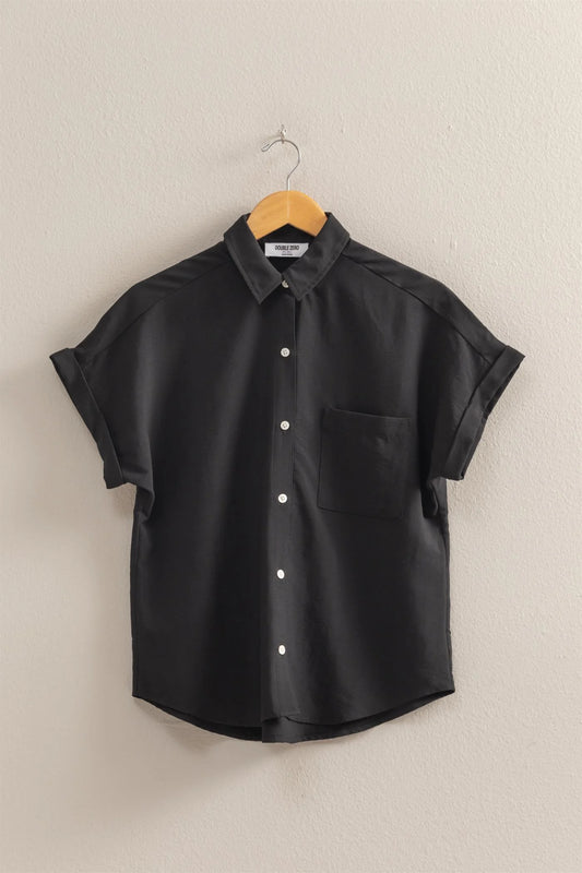 Malibu short sleeve button up shirt dz25a767 black