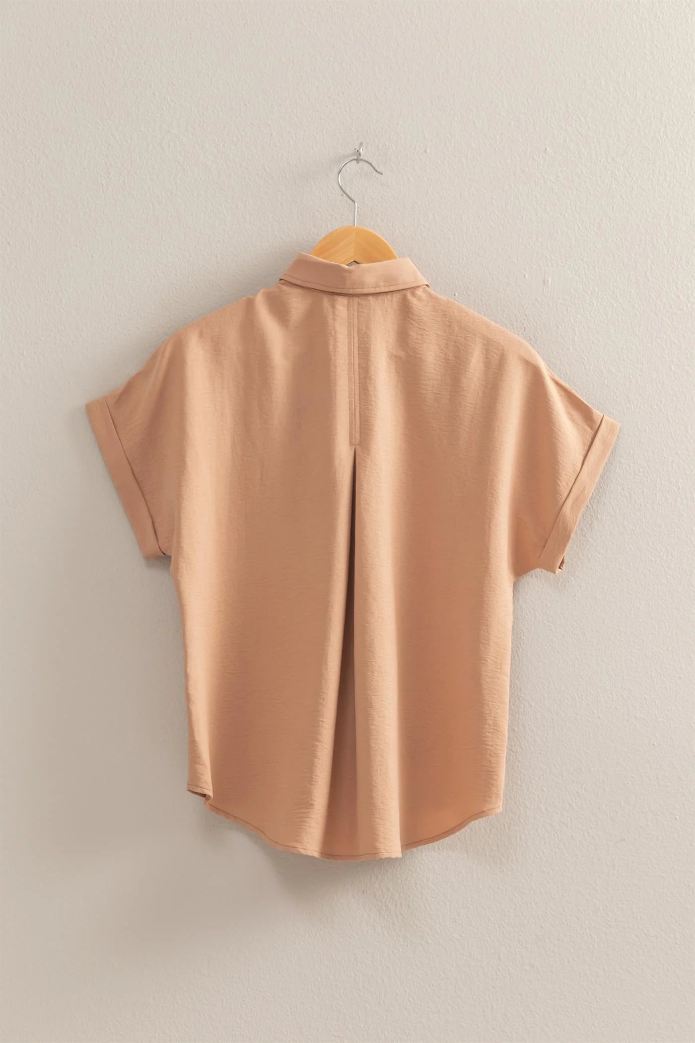 Malibu short sleeve button up shirt dz25a767 dark taupe