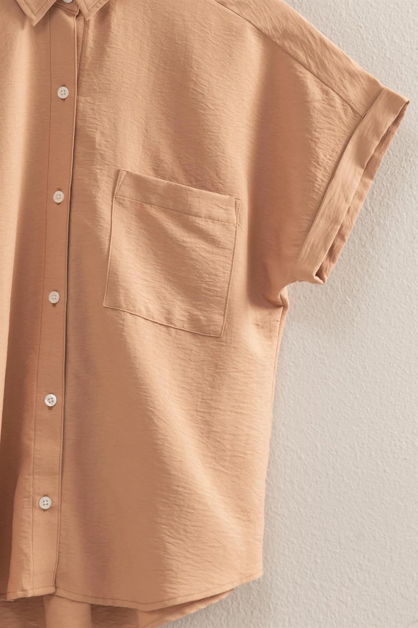 Malibu short sleeve button up shirt dz25a767 dark taupe