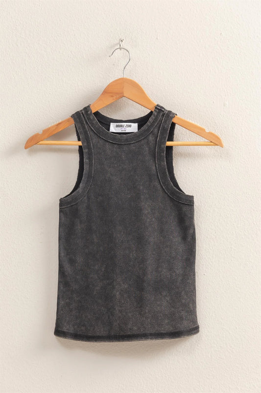 Malibu washed rib tank top dz25a894 black