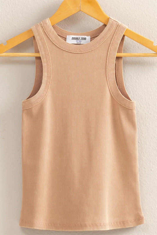 Malibu washed rib tank top dz25a894 dark taupe