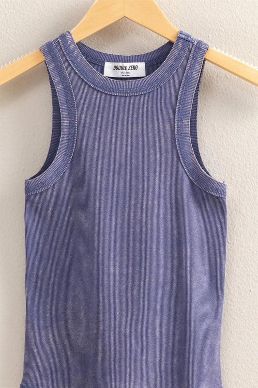 Malibu washed rib tank top dz25a894 dusty indigo