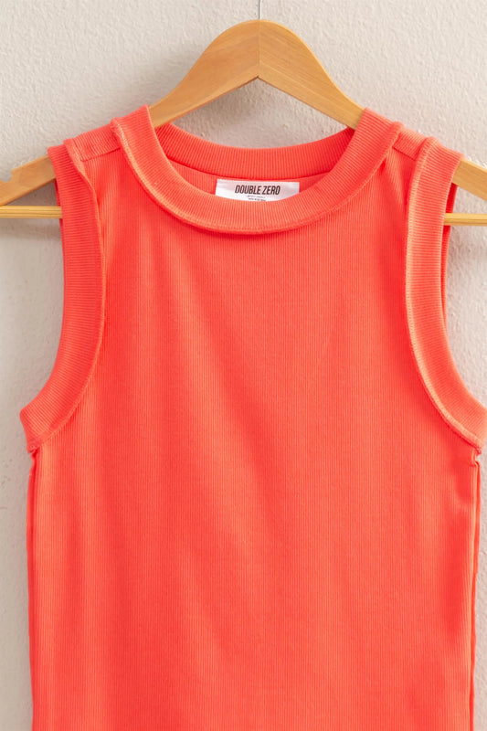 Malibu rib tank top dz25c058 coral