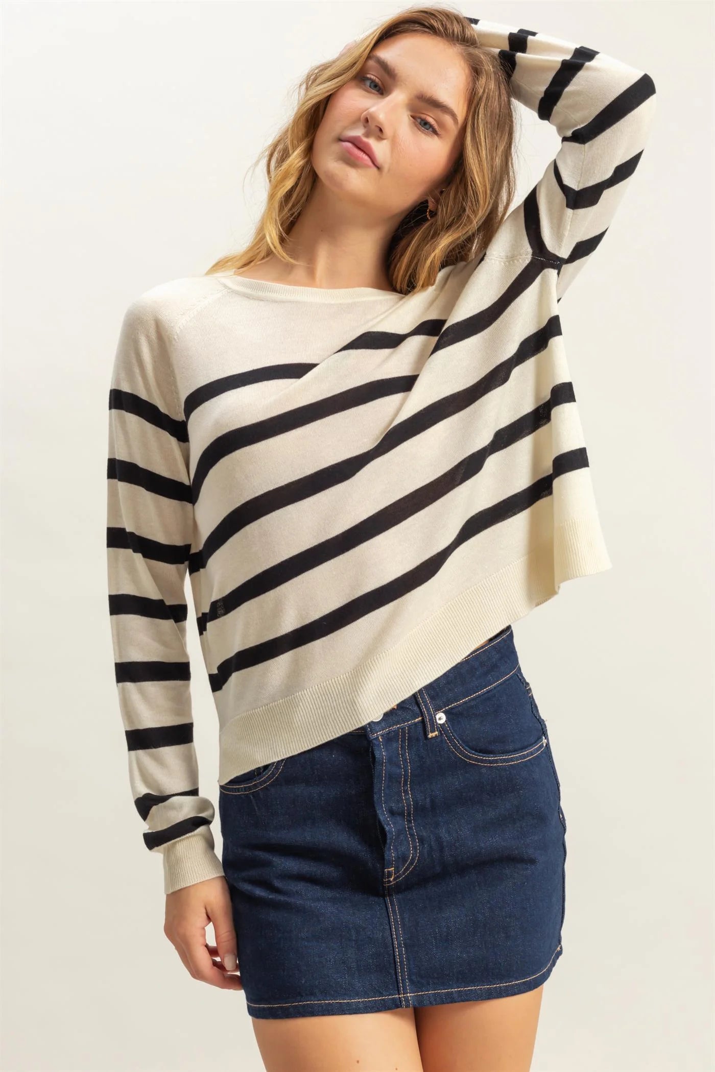 Malibu lightweight sweater dz25c061 black & cream