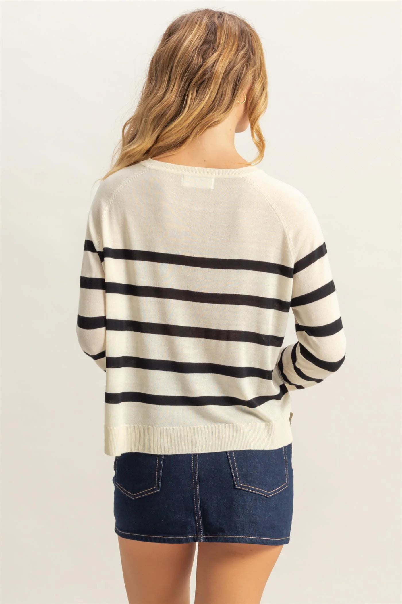 Malibu lightweight sweater dz25c061 black & cream