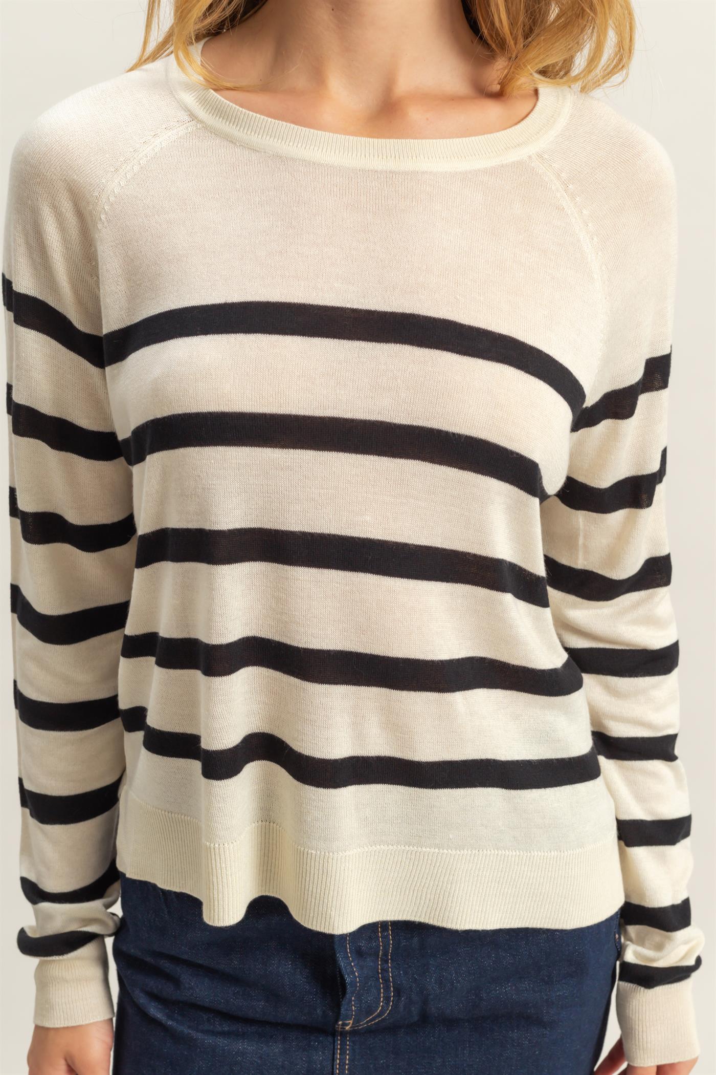 Malibu lightweight sweater dz25c061 black & cream