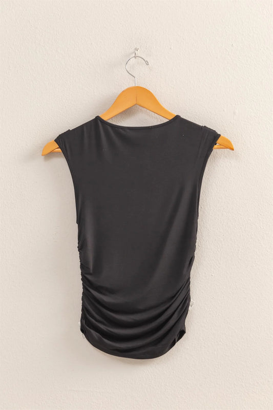 Malibu rusched side top dz25c194 black