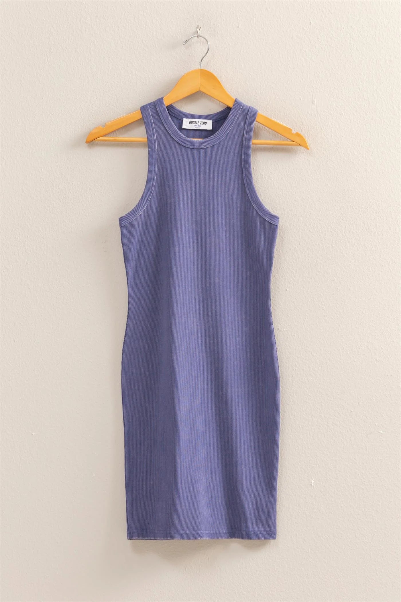 Malibu acid wash rib dress dz25e297 dusty indigo