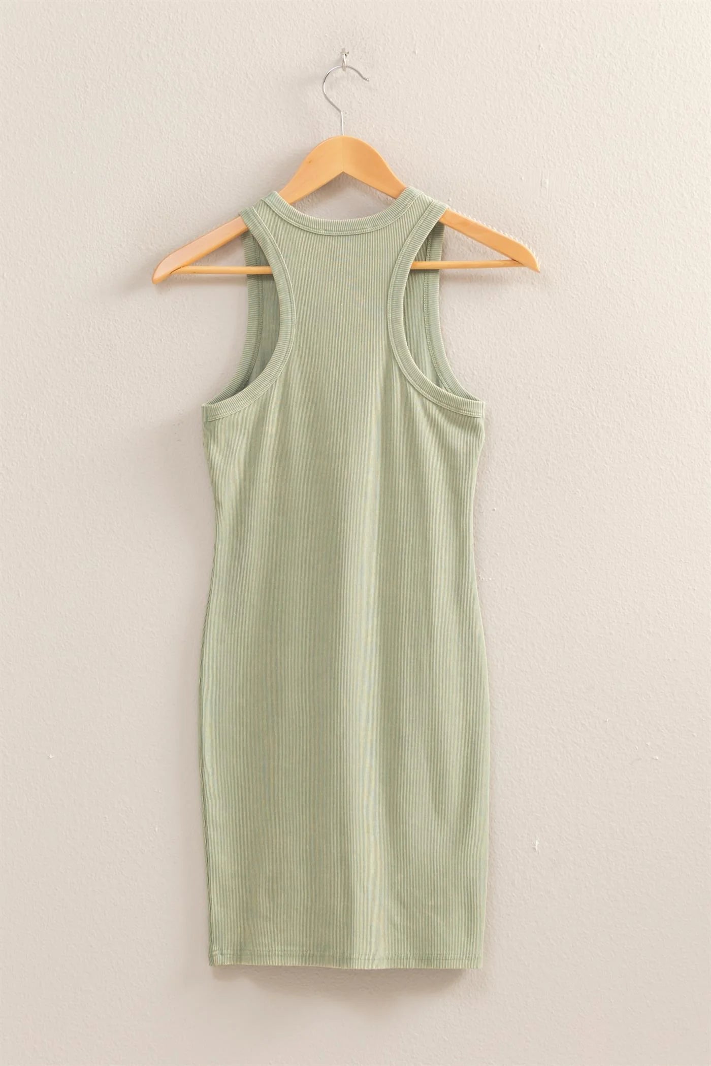 Malibu acid wash rib dress dz25e297 sage green