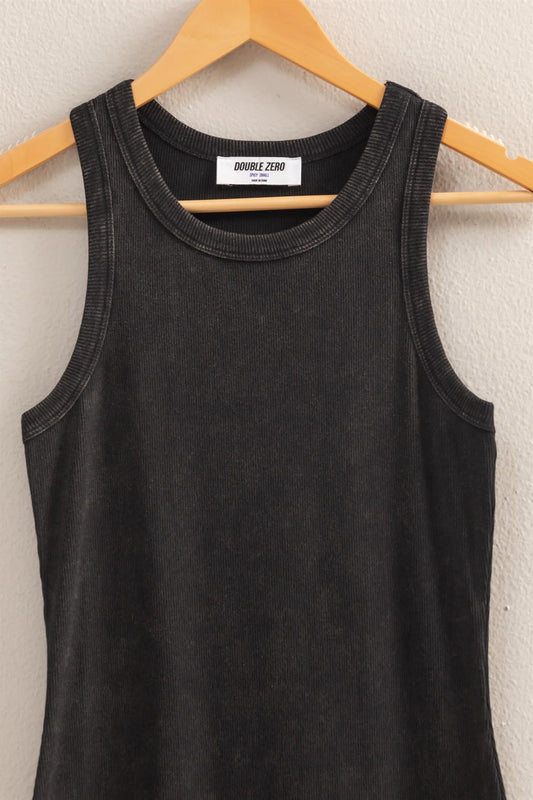 Malibu acid wash rib dress midi dz25e298 black