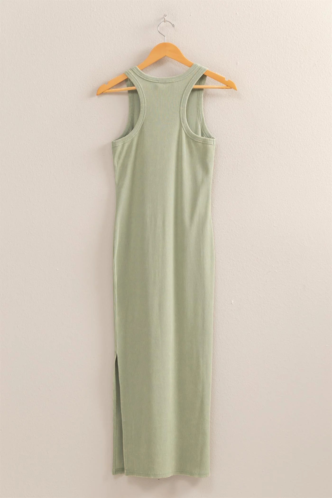 Malibu acid wash rib dress midi dz25e298 sage green